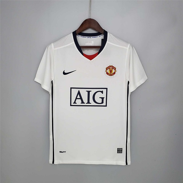 AAA Quality Manchester Utd 08/09 Away White Soccer Jersey
